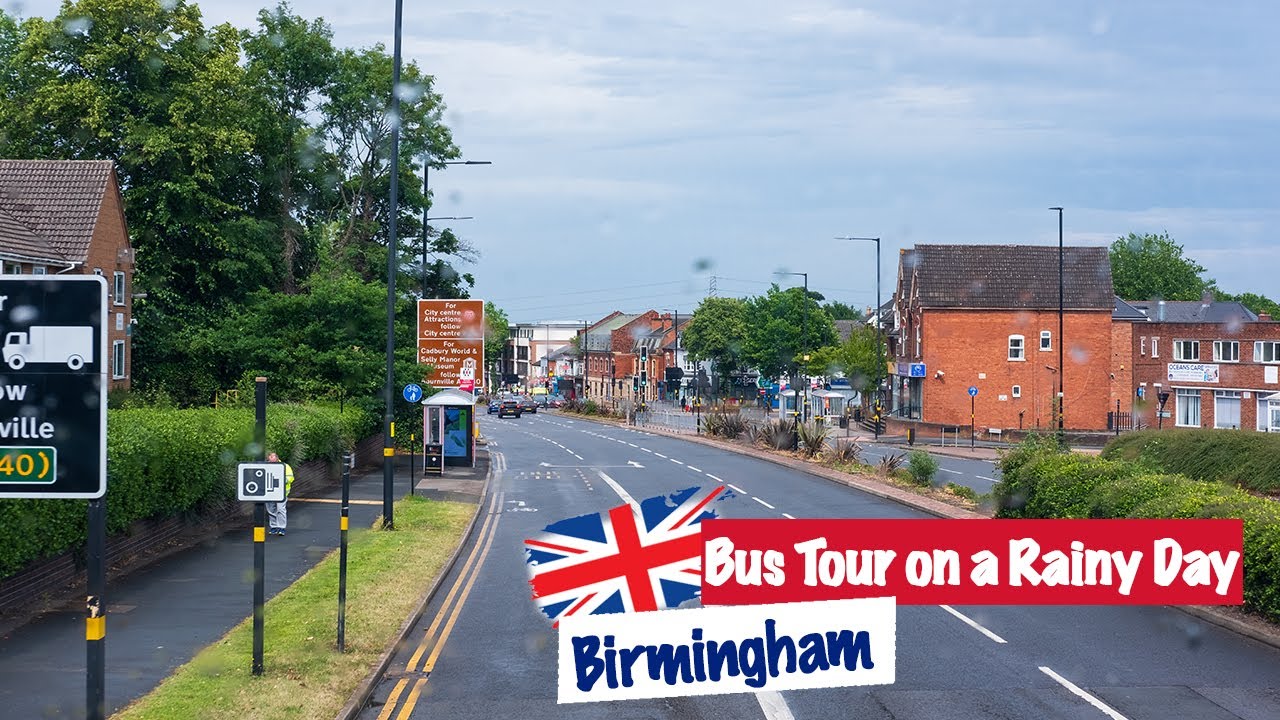 A Double Decker Bus Ride on a rainy Day in Birmingham - Wheeley Rd to Bartley Green- 4K [PT.1]