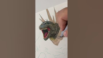 Desenhando Godzilla #godzilla #godzillavskong #monsterverse #art #drawing #artist