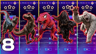 velociraptor vs tyrannosaurus rex vs t-rex spiderman vs indoraptor vs kingkong Les #8