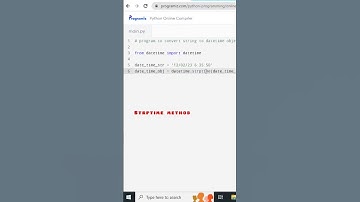 Convert string date to datetime object in python | use of strptime | datetime format#python#strptime
