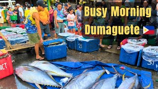 Busy Morning at Dumaguete Public Market 🇵🇭 Tuna, Seafood & Local Breakfast (4K)