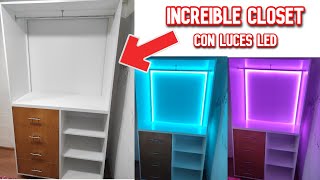 Melamine closet with LED light / Wardrobe