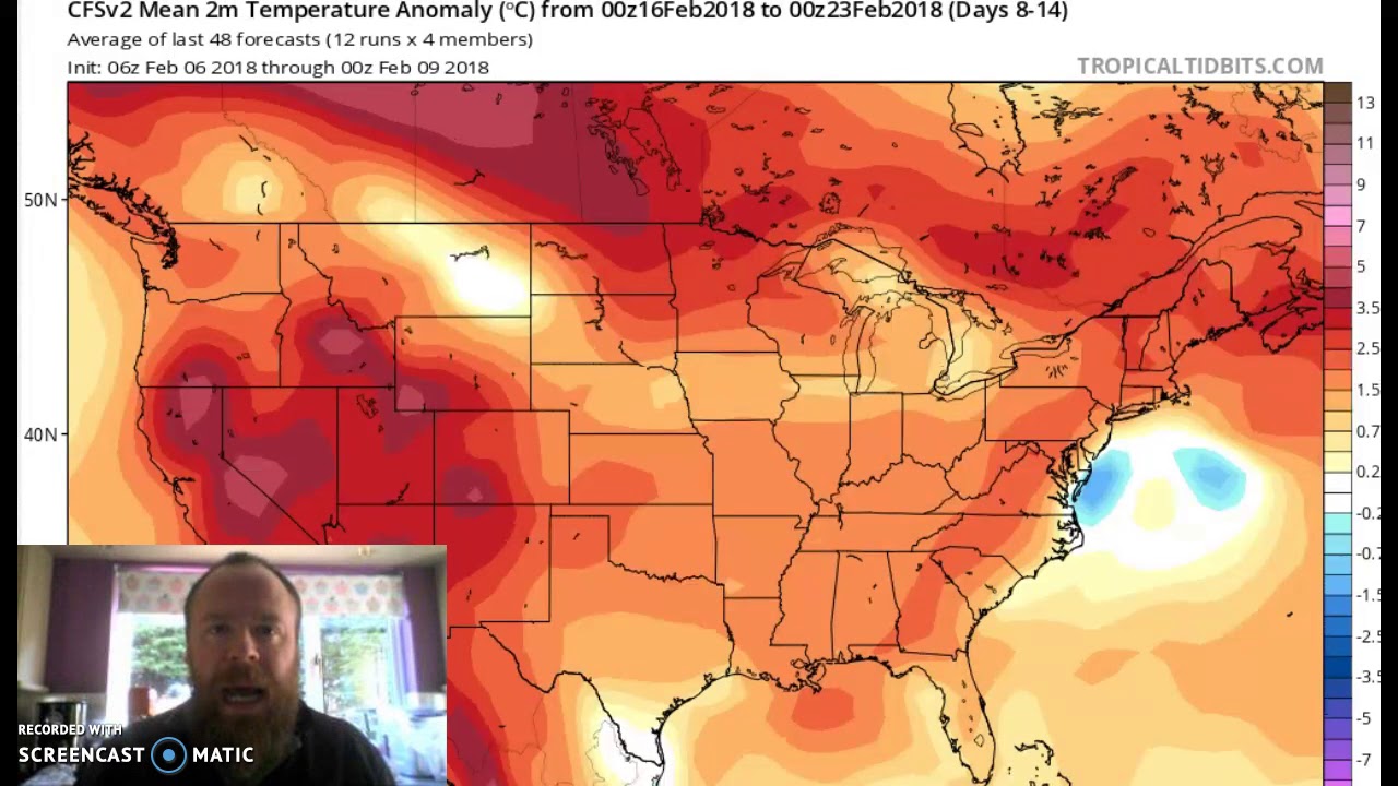 CFSv2 weeklies looking too warm for US given SSWE