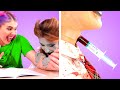 BLAGUES DRÔLES : ZOMBIES À L’ECOLE || astuces de nourriture & fournitures scolaires de zombies