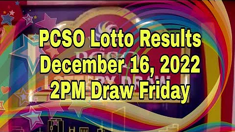 PCSO Lotto Results 2pm draw December 16, 2022 Friday