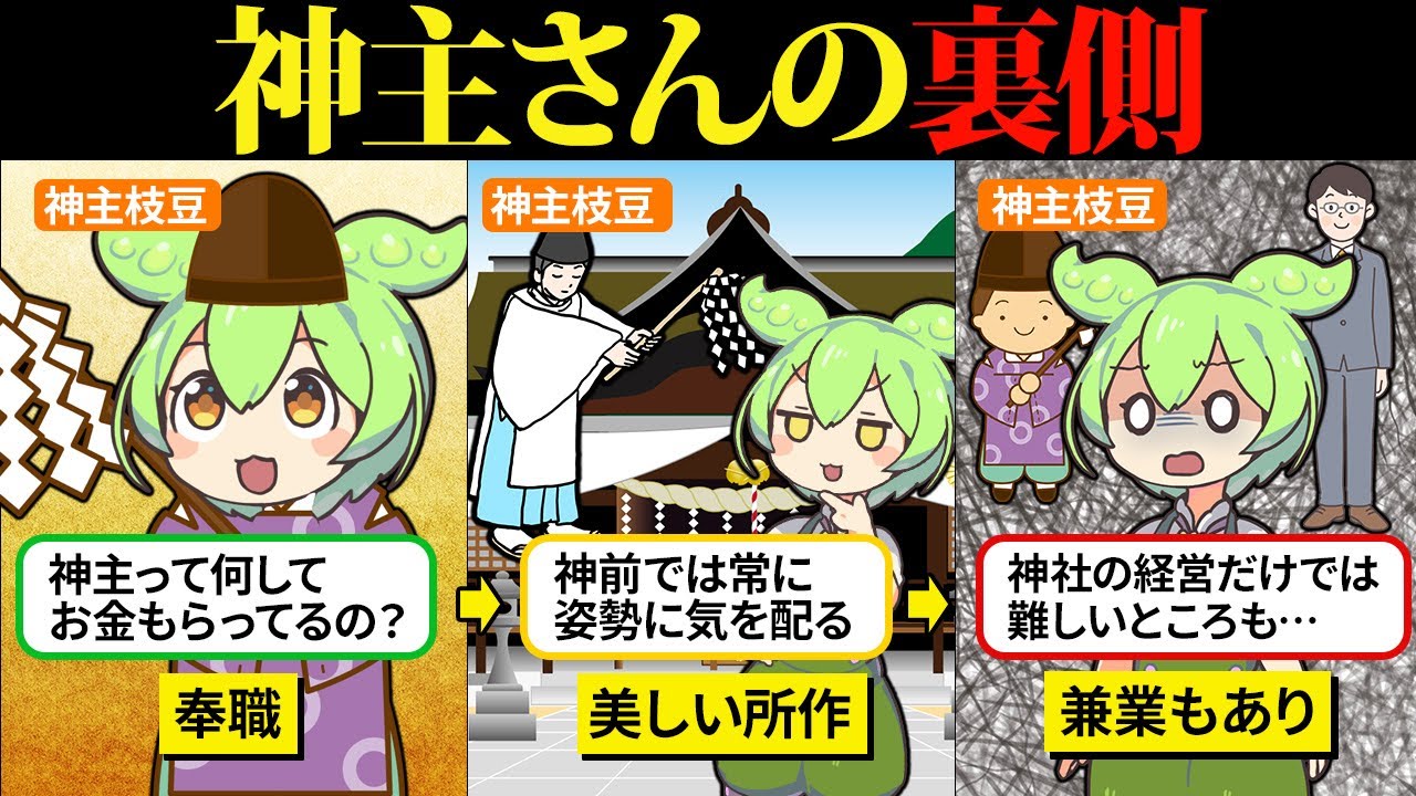 神主さんって楽そうだけど一体どんな仕事をしてるのだ…？【ずんだもん＆ゆっくり解説】