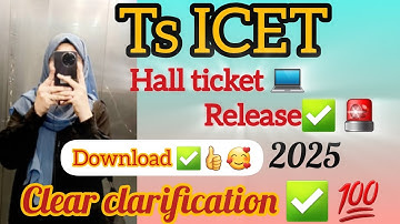 ts icet hall ticket 2025 Released download Now✅️🚨| ts icet hall ticket download 2025 how to download