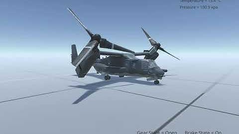 Silantro Unity3d Flight Simulator : V-22 Osprey Short Takeoff in STOVL mode