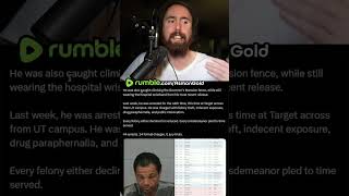 Asmongold reacts to a man in Austin, Texas, who was arrested 44 times with 24 formal charges, zero