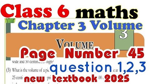 Class 6 Maths chapter 3 volume page number 45 #class6_maths_chapter3_volume_pagenumber45#std6_volum