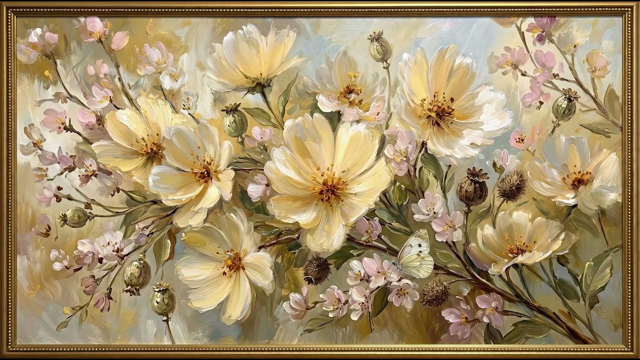 Vintage Wildflower Bouquet | Beautiful Oil Painting for Home Decor