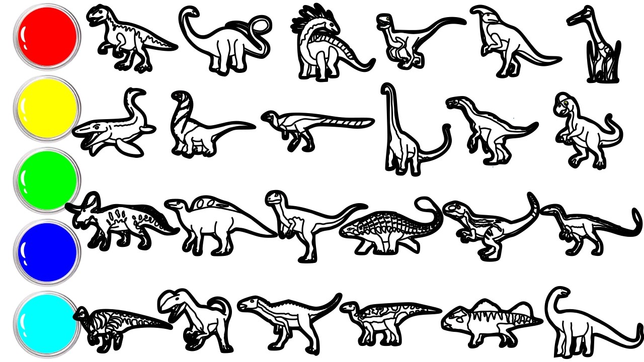 Нарисуйте 24 удивительных динозавра всего за несколько минут! Аллозавр, Апатозавр, Амаргазавр, Ве...