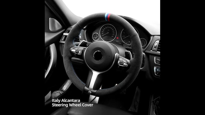 MEWANT Alcantara Material--for BMW F30 F34 F22 F23 F32 F33 F36 F10 F07  Steering Wheel Cover Install 