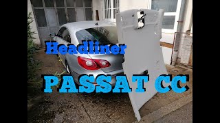 VW Passat CC Headliner PART 2 GRAY TO BLACK Removal repair painting and assembly. R line style.