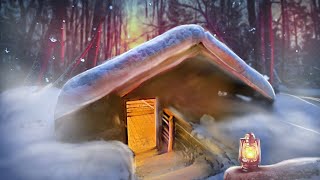 I'm BUILDING myself a LOG CABIN UNDERGROUND. Bushcraft in the snow