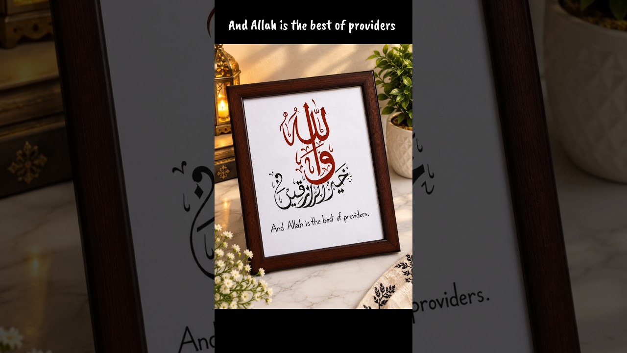 Allah is the best of providers in Arabic calligraphy 🤍✨ #arabic #calligraphy