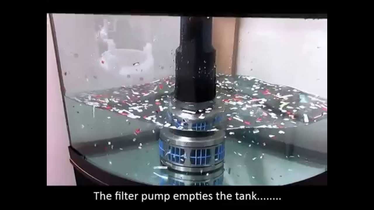 Submersible pump with self cleaning 115 micron intake filter does not