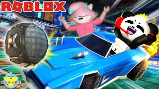 Rocket League with Race Cars!! Lets Play Roblox Blocky League! Alpha Lexa VS Combo Panda screenshot 5