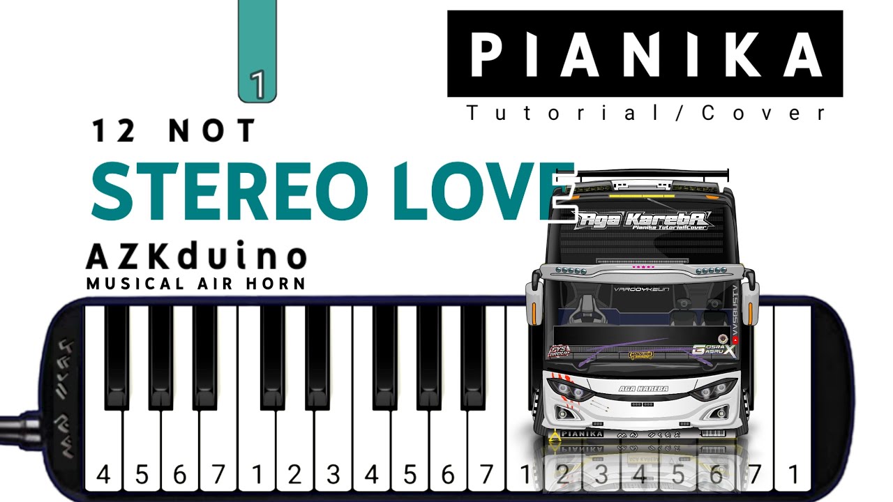 Pianika Telolet Basuri *STEREO LOVE* - Tutorial Pianika
