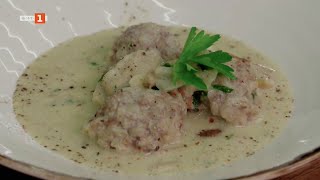 картинка: Кюфтета яхния с гъбен сос и ориз на фурна със сушени манатарки - 