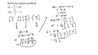 How to solve simultaneous equations by matrix method part-2