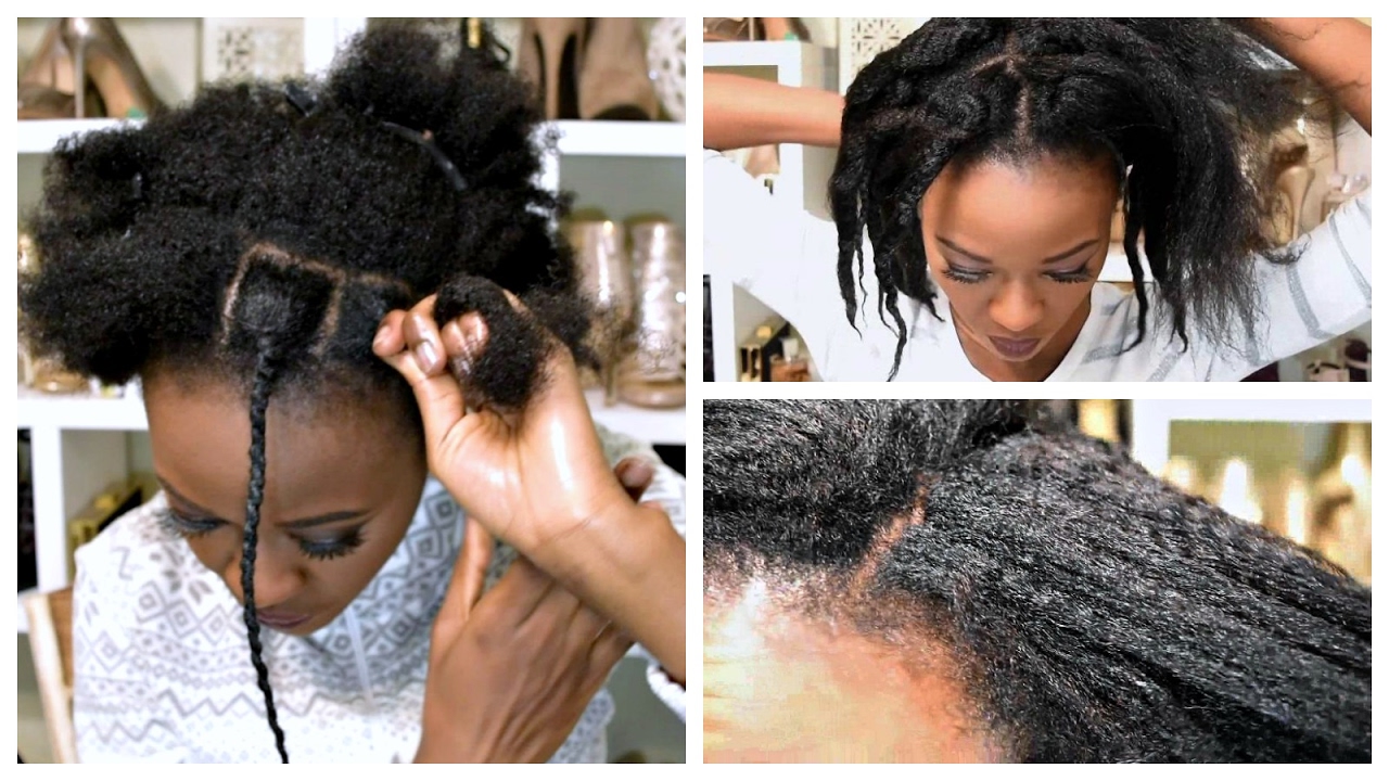DIY African Threading Using Yarn  Stretching Natural Hair Without