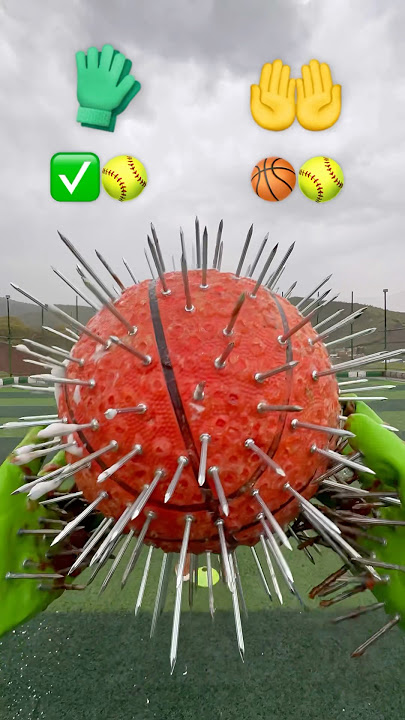 Gloves & Hands Catching The Nails Ball 🤲🏀🥎#shorts #ball #challenge