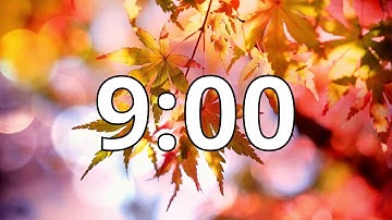 9 Minute Autumn/Fall  Countdown Timer With Music and Alarm (Simple Beep)