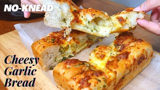 Cheesy garlic bread (no knead dough)soft and fluffy even without the
kneading process or any electric mixer. you just need time patience
when doing...