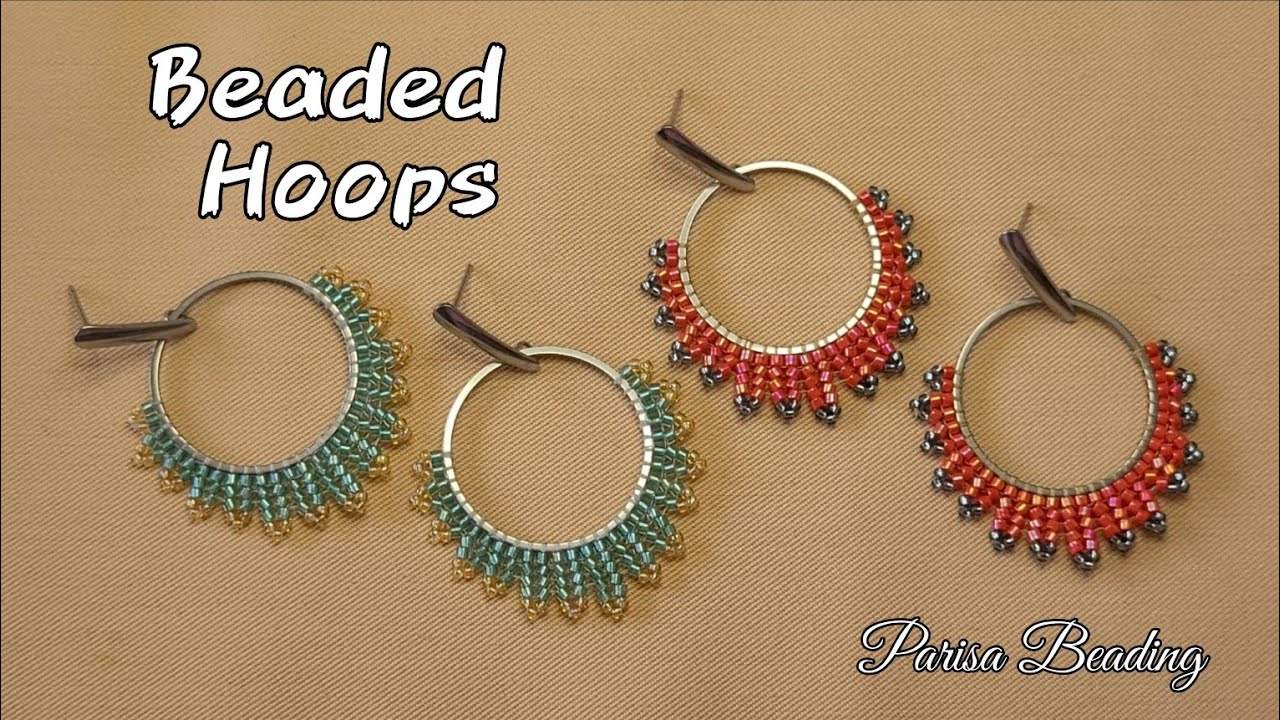 DIY Seed Beaded Hoops Tutorial 💐 - YouTube