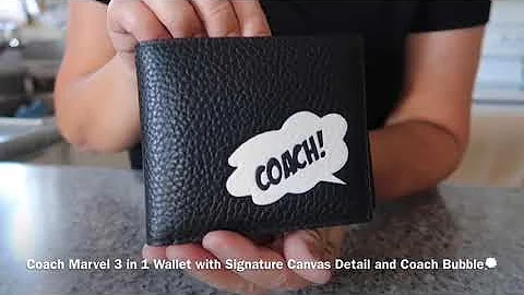 Coach Men’s Marvel 3-in-1 Wallet with Signature Canvas Detail and Coach Bubble