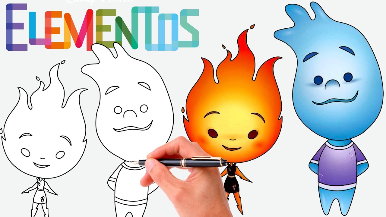 Cómo dibujar a WADE RIPPLE y EMBER LUMEN de ELEMENTOS | DIBUJO SUPER ...