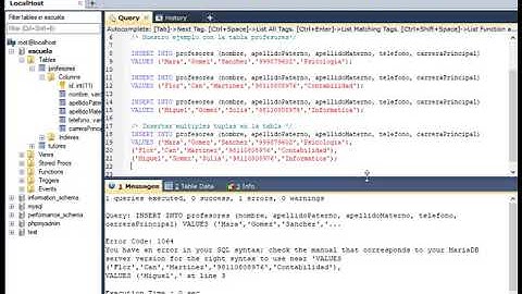 Insertando múltiples registros