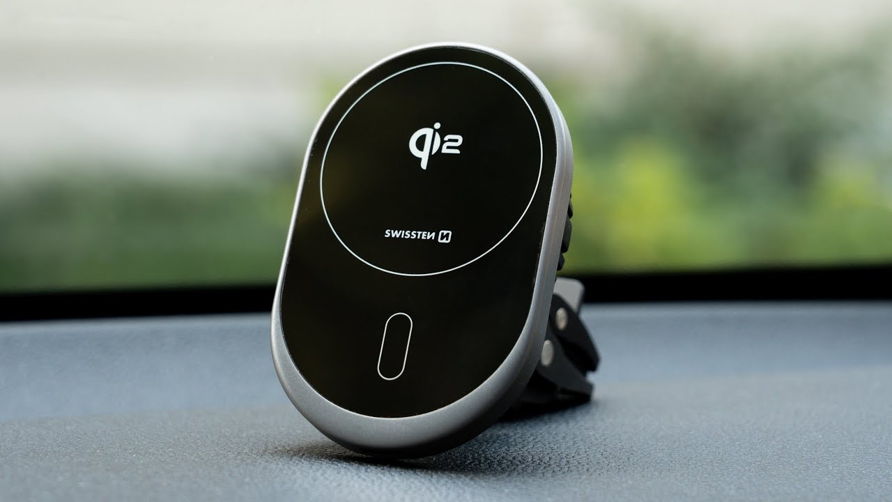 SWISSTEN MAGNETIC CAR HOLDER MagRide WITH WIRELESS CHARGER Qi2 15W MagSafe compatible (English)