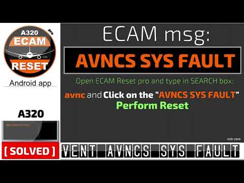 A320 VENT AVNCS SYS FAULT - Ecam msg - SYS RESET