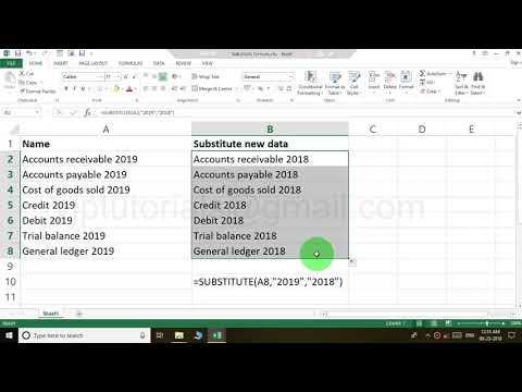 Substitute function example in excel