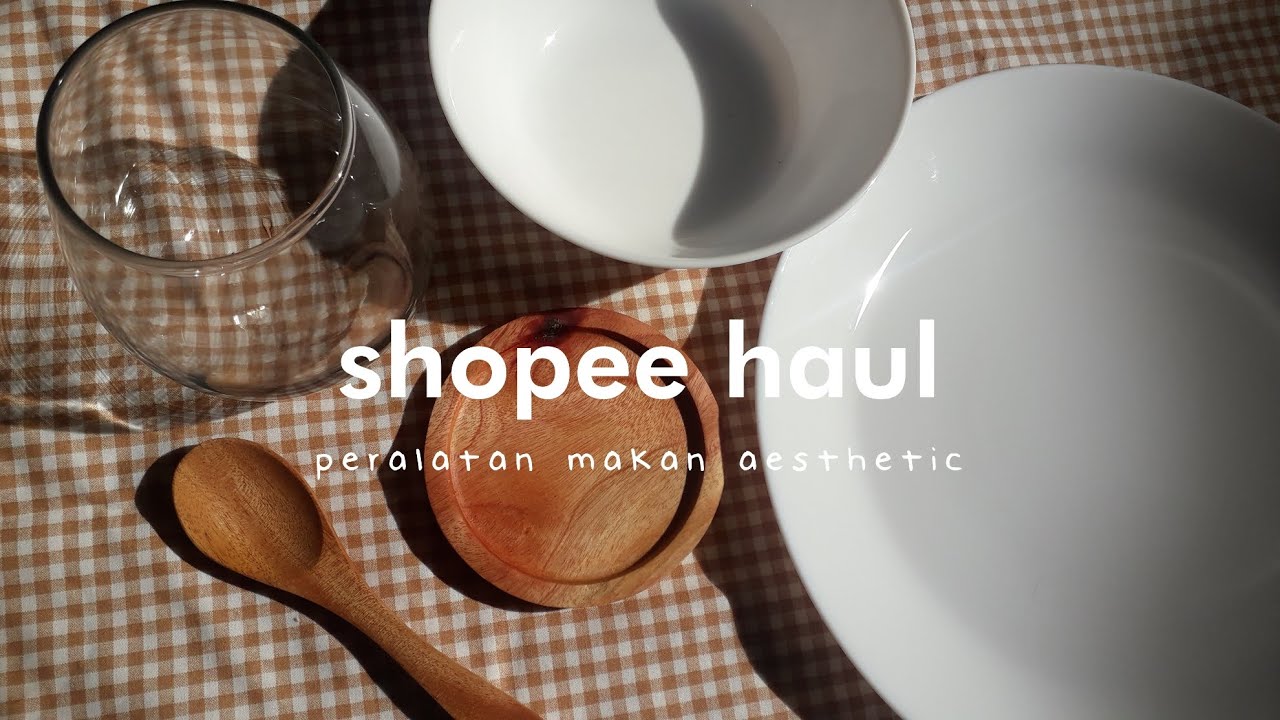 shopee haul peralatan makan aesthetic  piring minimalis 