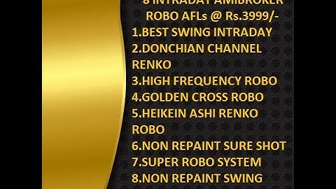INTRADAY AMIBROKER ROBO AFLs @ Rs.3999/-