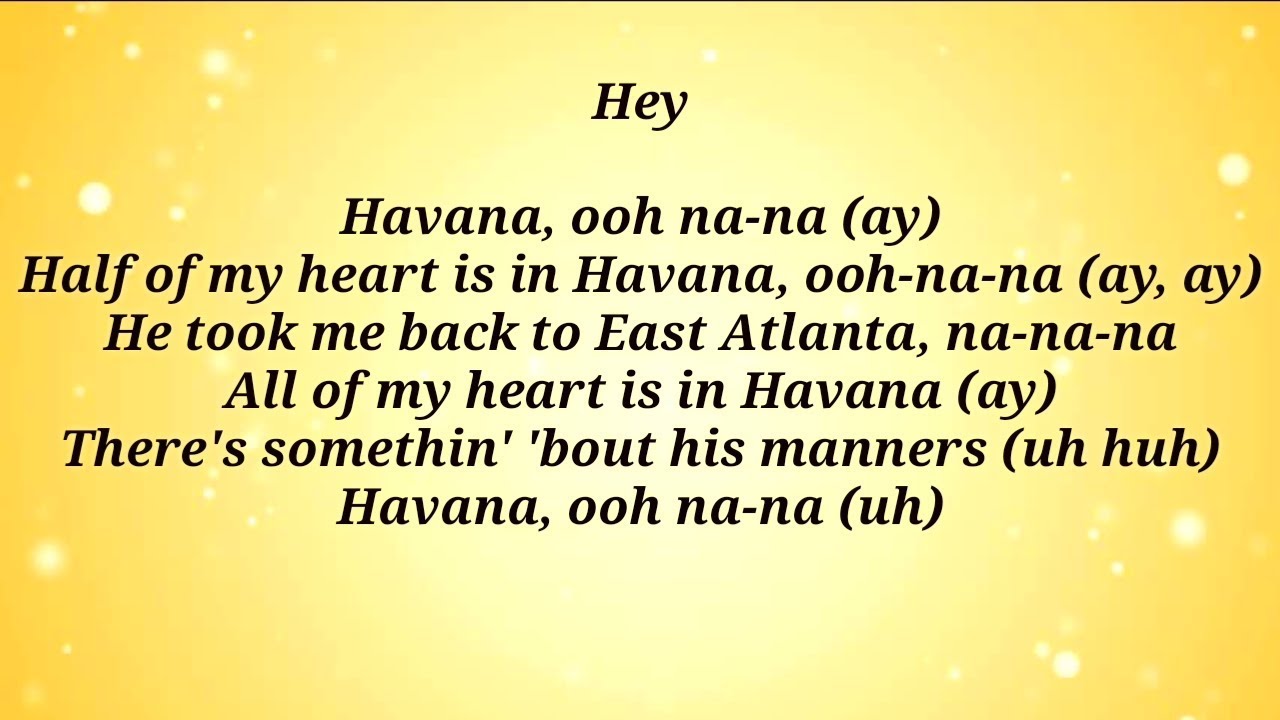 Camila cabello Havana (Lyrics) ft. Young Thug YouTube