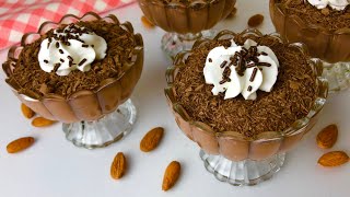 Creamy chocolate pudding recipe تحلية موس الشوكولاتة والكريمة ...لذيذة جدا وتحضر بسرعة