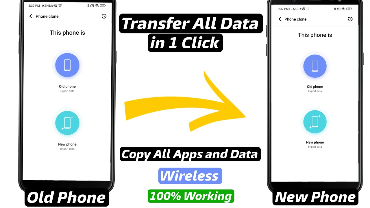 How to transfer all data from old phone to new phone | Copy All data ...