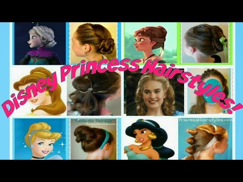 6 Disney Princess Hair Tutorials! Hairstyles For Belle, Jasmine, Elsa, Anna & Cinderella