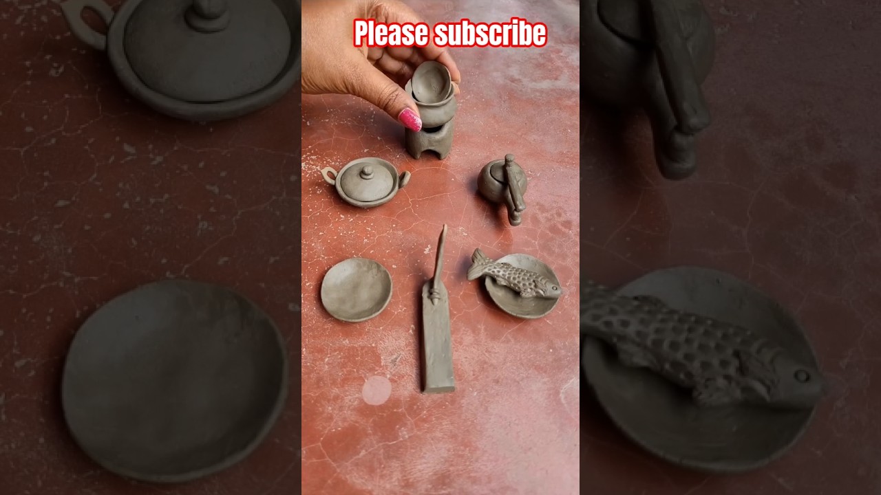 Mini Clay Kitchen Pots & Fish Making🫕😱||