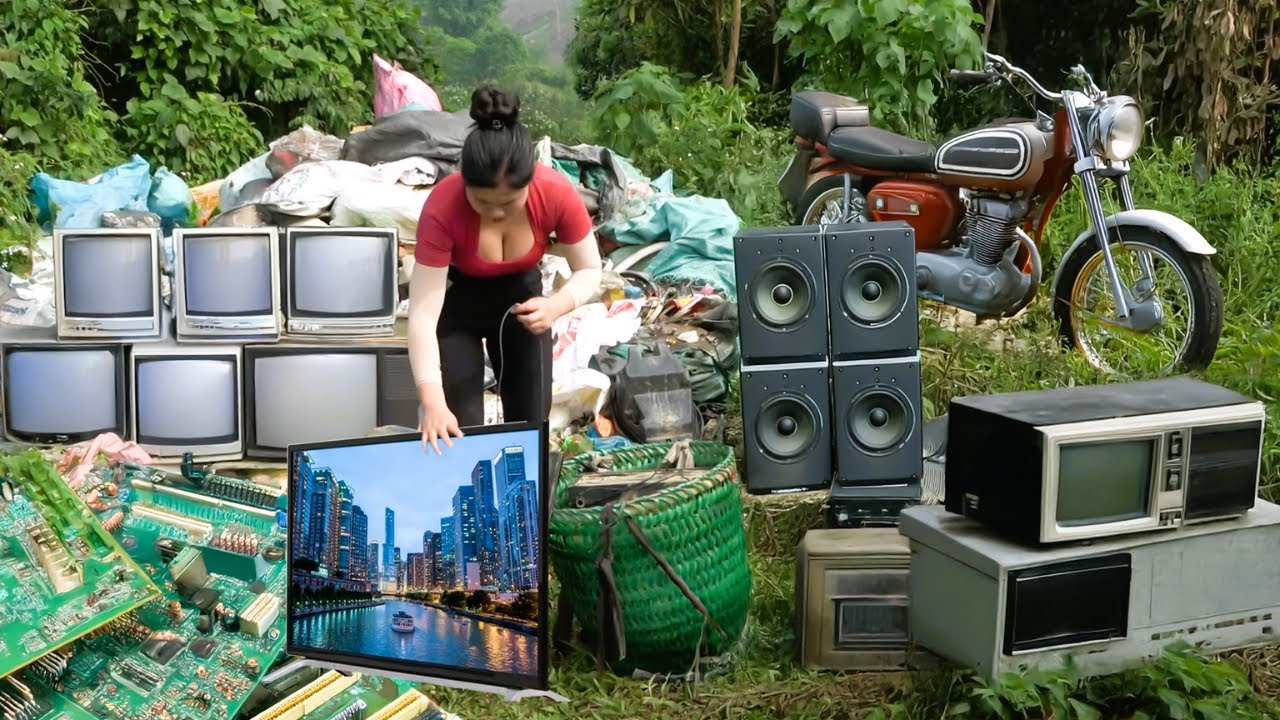 Mechanical Girl: Repair Abandoned Broken TV and Restore Electronic Components