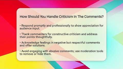 How Should You Handle Criticism In The Comments? - Everyday-Networking
