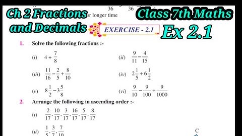 Class 7th Maths Ch 2 Fractions and Decimals. Ex 2.1.PSEB /CBSE NCERT.very easy explained.subscribe 👍