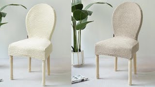 Stretchy Fabric Oval Back Chair Slipcovers