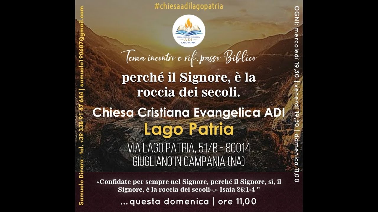 Samuele Dinaro - Predica: … perché il Signore, … è la roccia dei secoli. “Isaia 26:1-4” | 25.01.2026