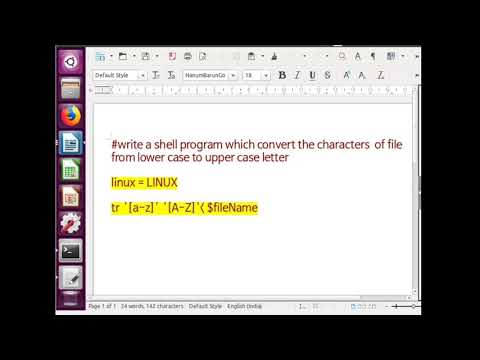Shell program to convert all text of file from lower case to upper case Linux operating system Hindi