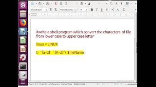 Shell program to convert all text of file from lower case to upper case Linux operating system Hindi